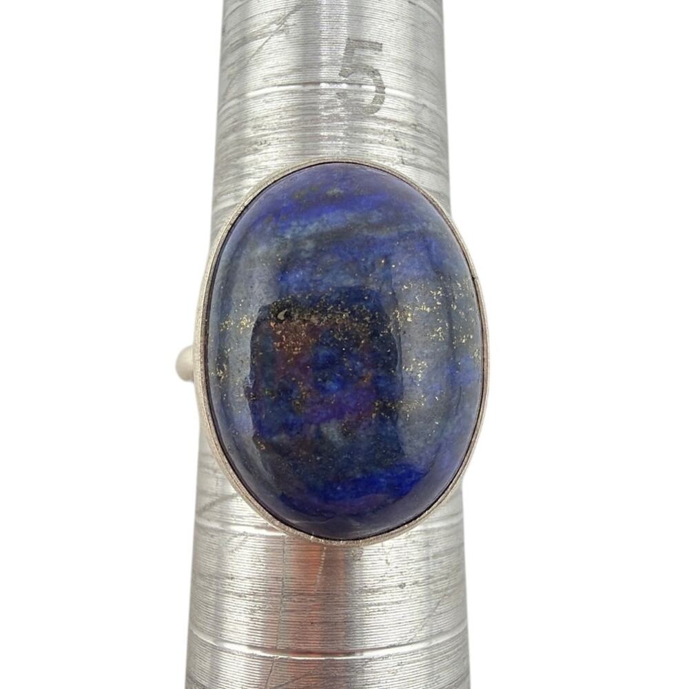 Sterling Silver Lapis Lazuli Oval Ring Size 7